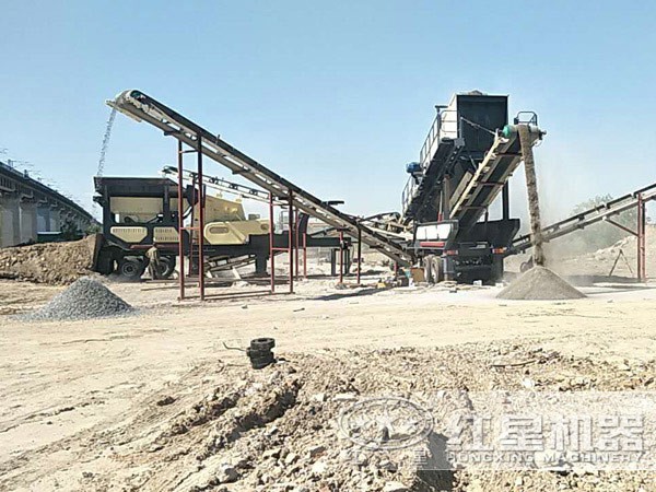 一體化作業(yè)的移動打石機 一體化作業(yè)的移動打石機