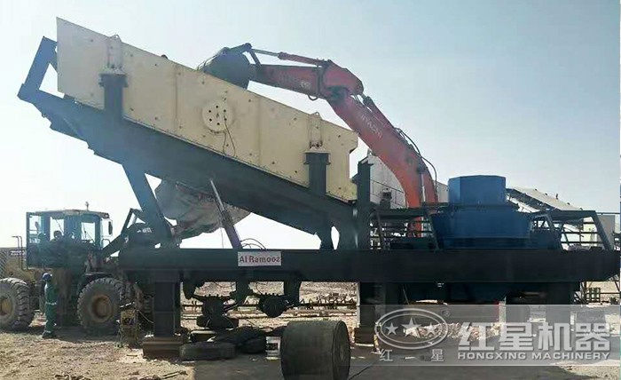 移動型石子制沙機作業(yè)現(xiàn)場 移動型石子制沙機作業(yè)現(xiàn)場