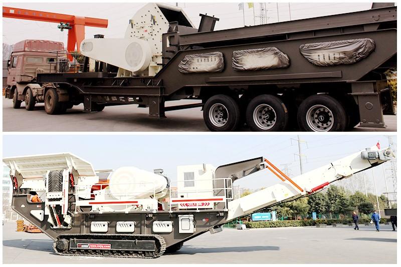 中型流動碎石機(jī)有履帶式、輪胎式