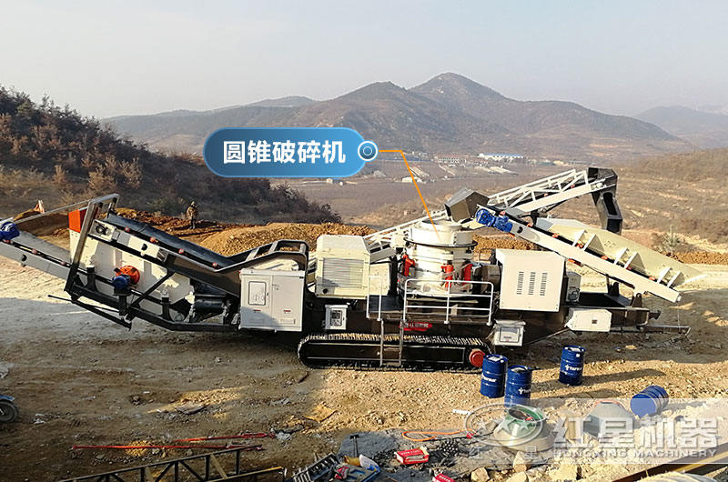 履帶式移動石頭破碎機現(xiàn)場看，可就近現(xiàn)場考察