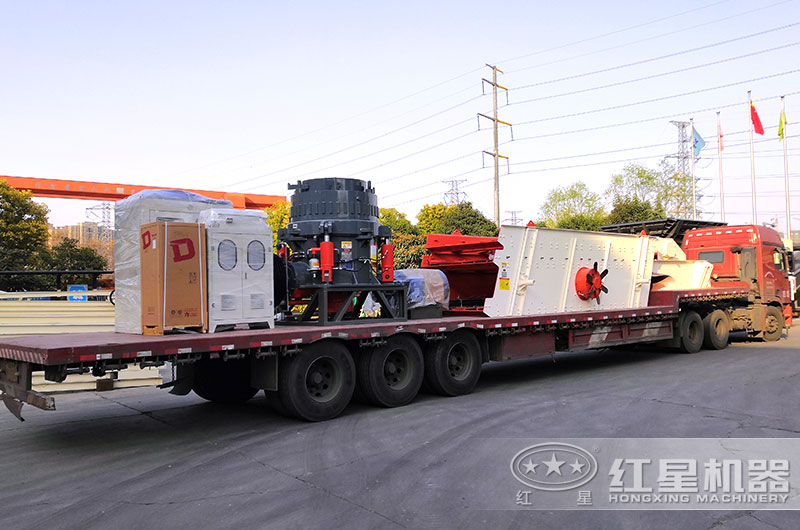 全套安山巖破碎制砂生產(chǎn)線設備發(fā)貨